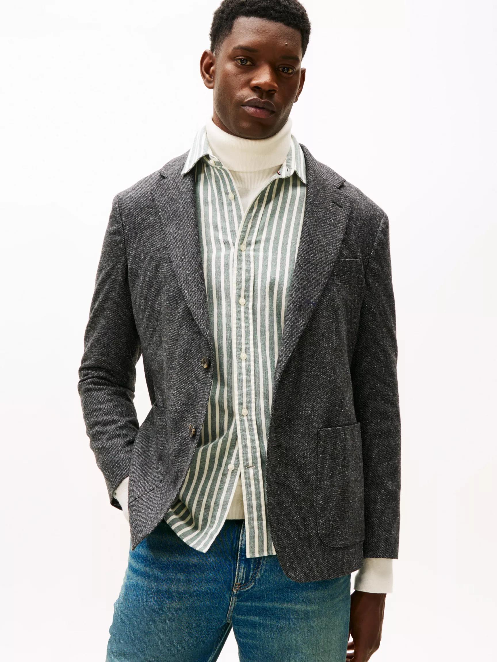 Wool and Silk Donegal Blazer by undefined Wool and Silk Donegal Blazer by undefined
