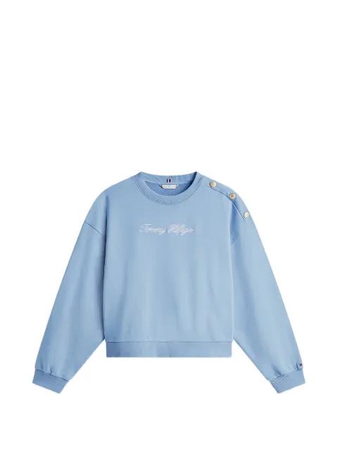buttoned logo-embroidered sweatshirt by TOMMY HILFIGER