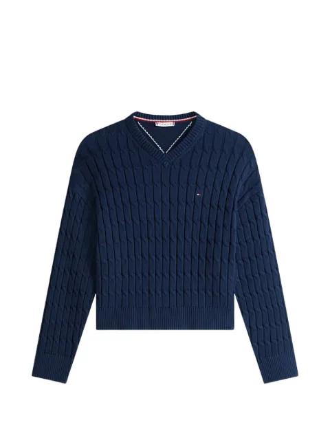 cable-knit V-neck sweater by TOMMY HILFIGER