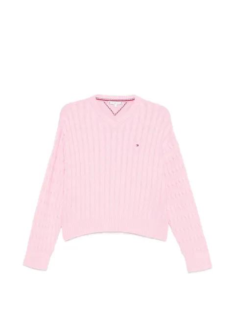 cable-knit V-neck sweater by TOMMY HILFIGER