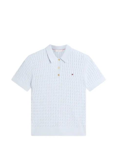 cable-knit polo top by TOMMY HILFIGER