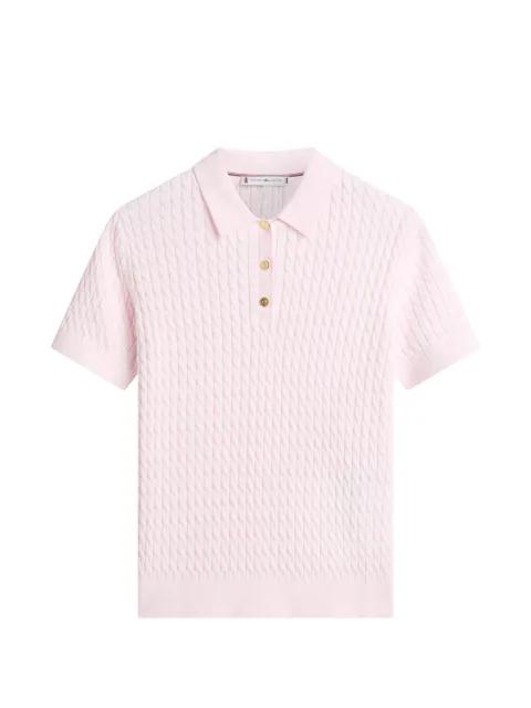 cable-knit polo top by TOMMY HILFIGER