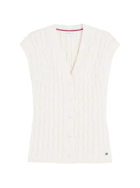 cable-knit sleeveless cardigan by TOMMY HILFIGER