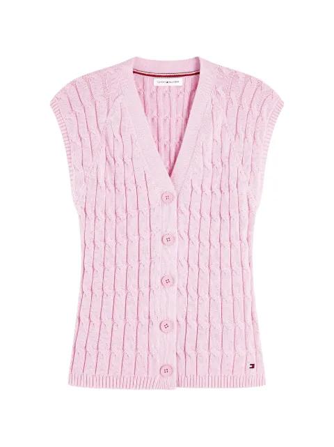 cable-knit sleeveless cardigan by TOMMY HILFIGER