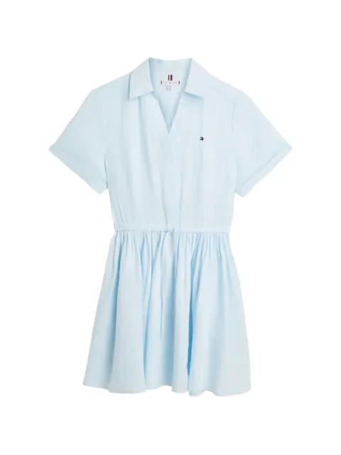 drawstring-waist short-sleeve relaxed linen mini dress by TOMMY HILFIGER