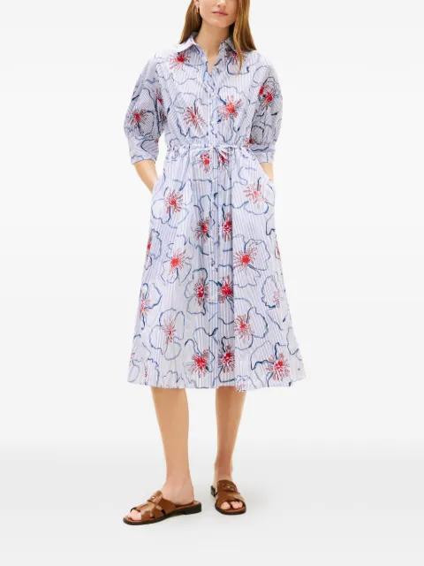 floral-print striped shirt dress by TOMMY HILFIGER