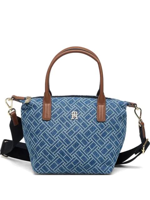 geometric-pattern denim tote bag by TOMMY HILFIGER