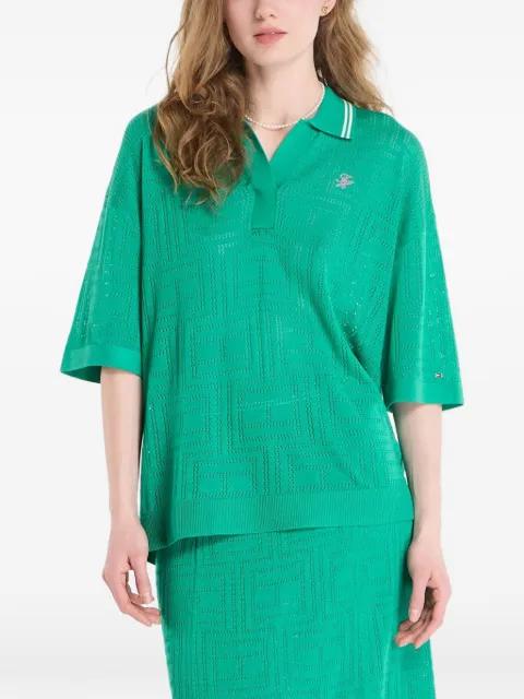 geometric-pattern polo shirt by TOMMY HILFIGER