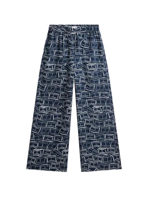 geometric-print wide-leg linen trousers by TOMMY HILFIGER