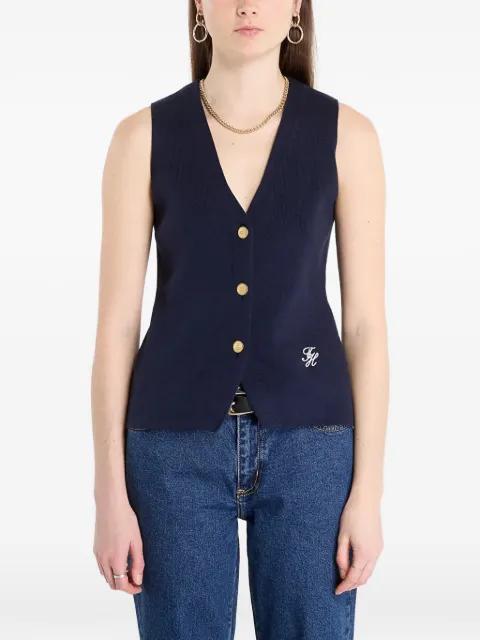 logo-embroidered V-neck waistcoat by TOMMY HILFIGER