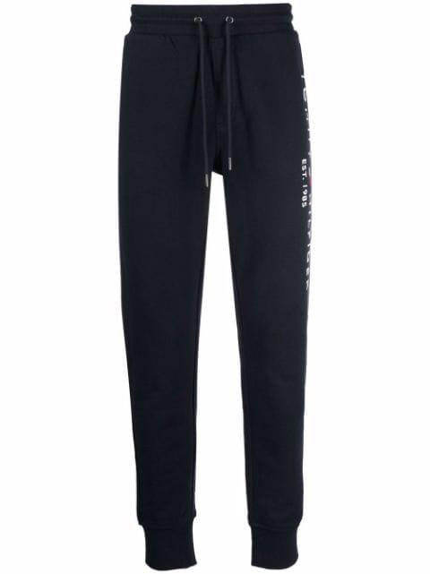 logo-embroidered drawstring cotton track pants by TOMMY HILFIGER