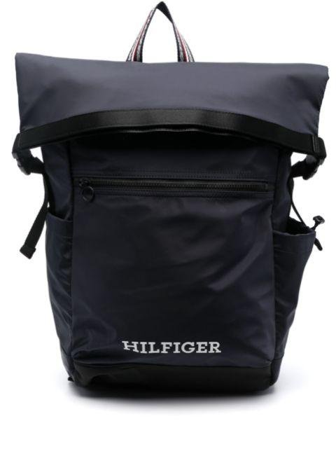 logo-embroidered folded top backpack by TOMMY HILFIGER