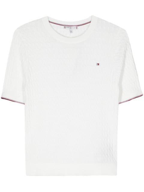 logo-embroidered knitted top by TOMMY HILFIGER