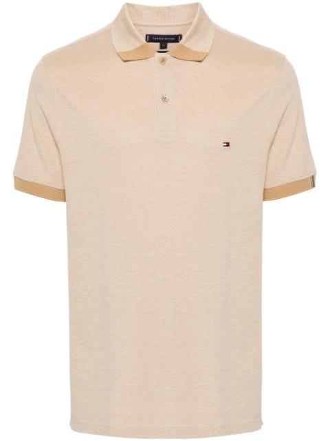 logo-embroidered organic cotton blend polo shirt by TOMMY HILFIGER