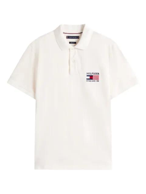logo-flag cotton-blend polo shirt by TOMMY HILFIGER
