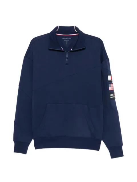 logo-patch quarter-zip sweater by TOMMY HILFIGER