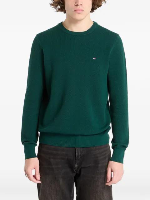 logo-patch waffle-knit sweater by TOMMY HILFIGER