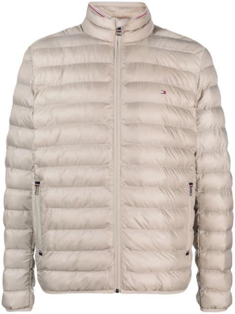 logo-patch zipped puffer jacket by TOMMY HILFIGER