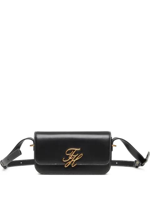 logo-plaque contrast-stitch cross body bag by TOMMY HILFIGER