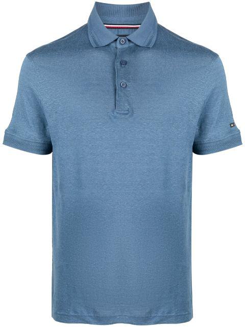 logo-plaque slub polo shirt by TOMMY HILFIGER
