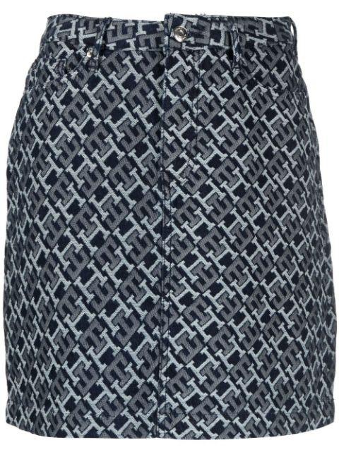 logo-print denim skirt by TOMMY HILFIGER
