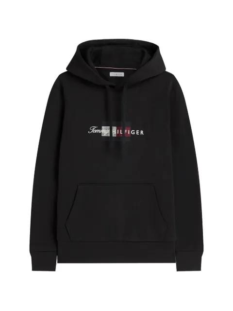 logo-print drawstring hoodie by TOMMY HILFIGER