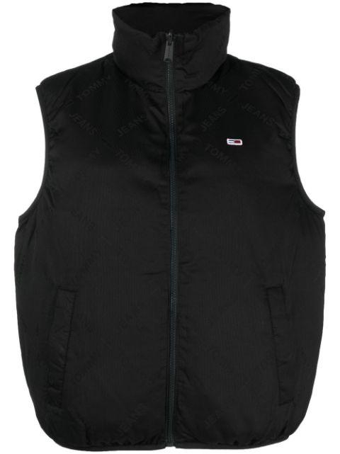 logo-print high neck gilet by TOMMY HILFIGER