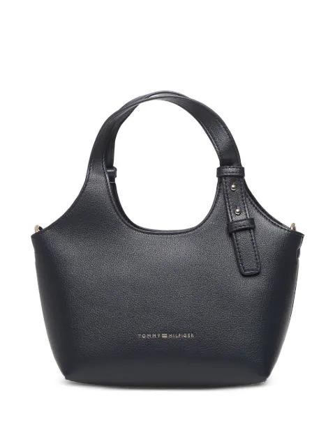 mini logo-detail pebbled-texture tote bag by TOMMY HILFIGER