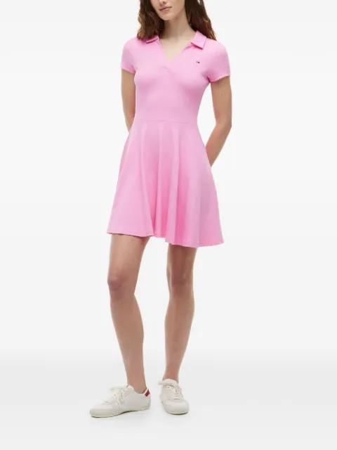 mini ribbed-knit flared polo dress by TOMMY HILFIGER