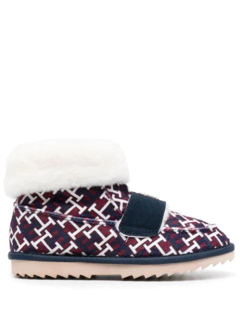 monogram fleece-trim slippers by TOMMY HILFIGER