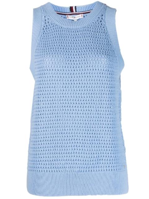 open-knit sleeveless vest by TOMMY HILFIGER