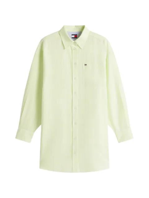 oversized vertical-stripe linen mini shirt dress by TOMMY HILFIGER