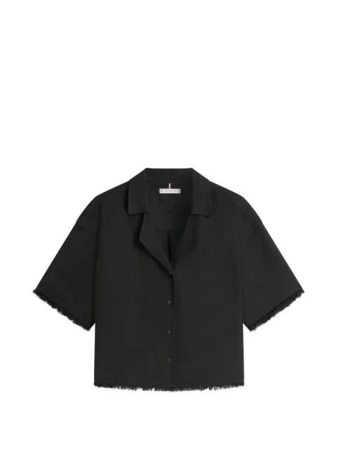 relaxed-fit frayed short-sleeve linen shirt by TOMMY HILFIGER