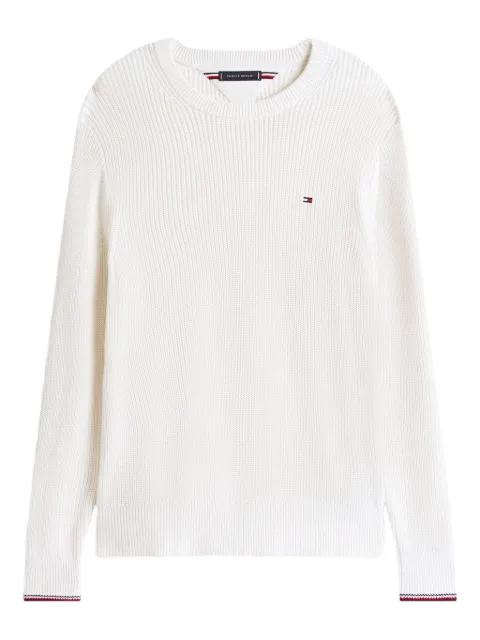 ribbed-cuff crew-neck sweater by TOMMY HILFIGER