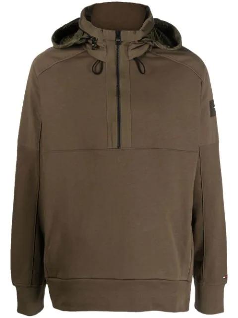 short-zip hoodied jacket by TOMMY HILFIGER