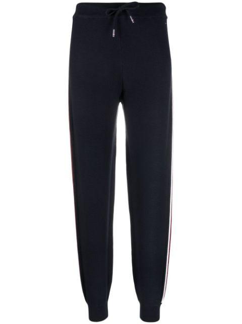 side-stripe cotton track pants by TOMMY HILFIGER