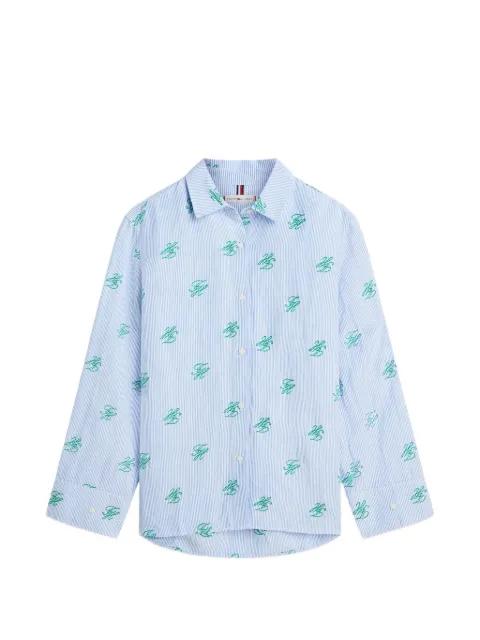 stripe-pattern embroidered-logo shirt by TOMMY HILFIGER