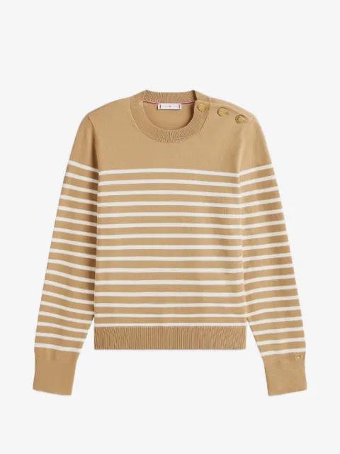 striped button-detail sweater by TOMMY HILFIGER