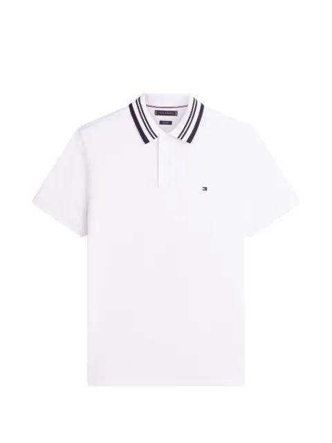 striped-collar logo-patch polo shirt by TOMMY HILFIGER