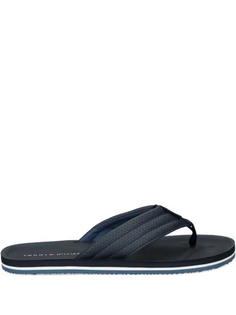 striped perforated flip-flops by TOMMY HILFIGER