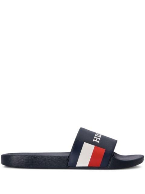 striped pool slides by TOMMY HILFIGER