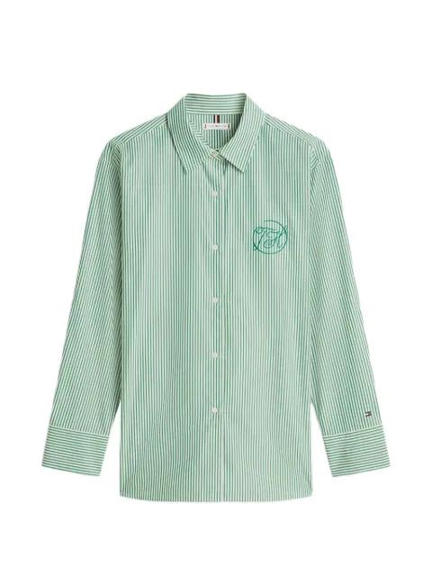 striped-print logo-embroidered shirt by TOMMY HILFIGER striped-print logo-embroidered shirt by TOMMY HILFIGER