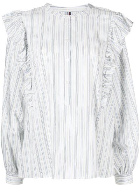 striped ruffle-trim blouse by TOMMY HILFIGER