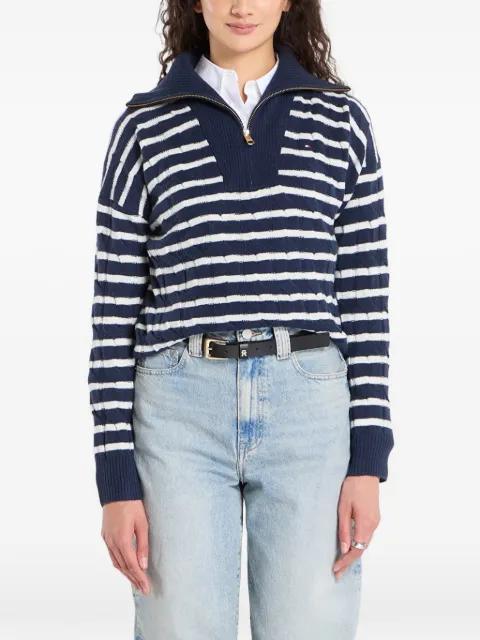 striped zip sweater by TOMMY HILFIGER