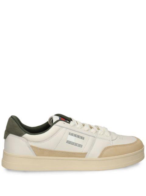 tonal-logo leather trainers by TOMMY HILFIGER