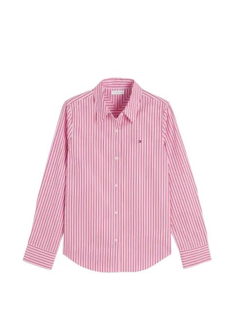 vertical-stripe logo-embroidered shirt by TOMMY HILFIGER