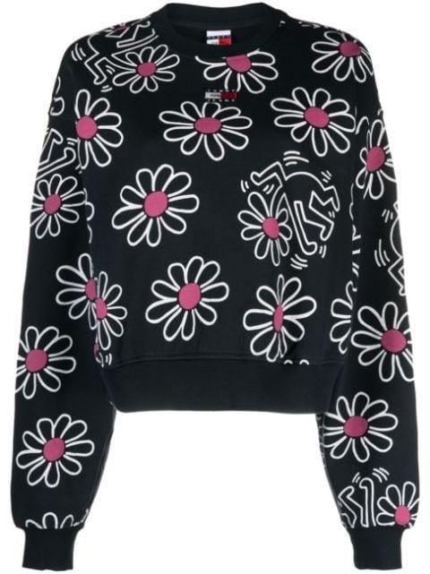 x Keith Haring flower-print jumper by TOMMY HILFIGER