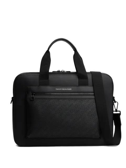 zip-fastening patterned laptop bag by TOMMY HILFIGER