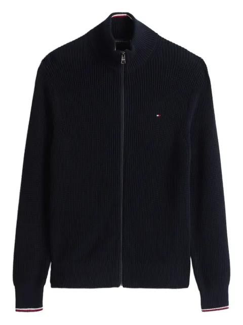 zip-up logo-detail cardigan by TOMMY HILFIGER