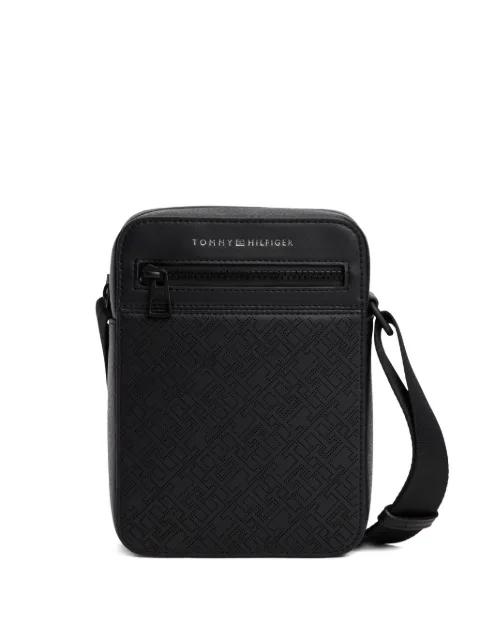 zipped perforated messenger bag by TOMMY HILFIGER